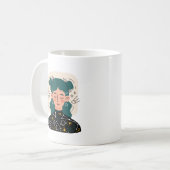 シンプルコーヒーカップガール コーヒーマグカップ (正面左)