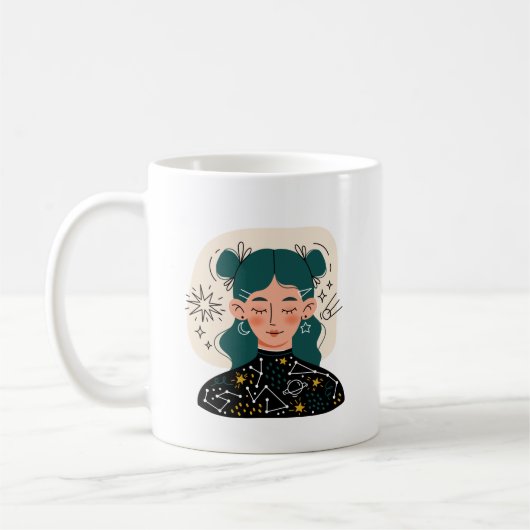 シンプルコーヒーカップガール コーヒーマグカップ (左)
