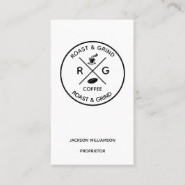 シンプルコーヒー豆とカップロゴ |アーティザンコーヒー 名刺