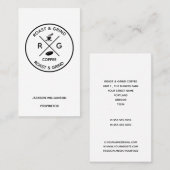 シンプルコーヒー豆とカップロゴ |アーティザンコーヒー 名刺 (正面/裏面)