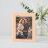 シンプルコーラルピーチ結婚バジェット招待状 (スタンド正面)