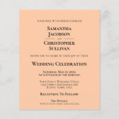 シンプルコーラルピーチ結婚バジェット招待状 (裏面)