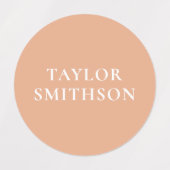 シンプルコーラルミニマルネイビーブルー名前をカスタムするスクール ラベル (デザイン1)