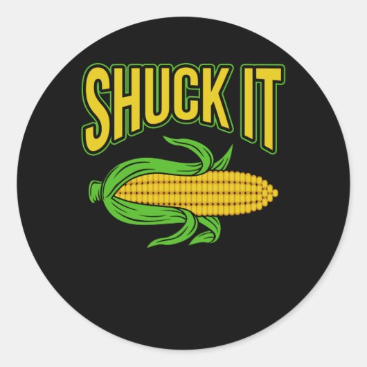 シンプルコーンオンザコブデイコーンおもしろいミームパン ラウンドシール (正面)