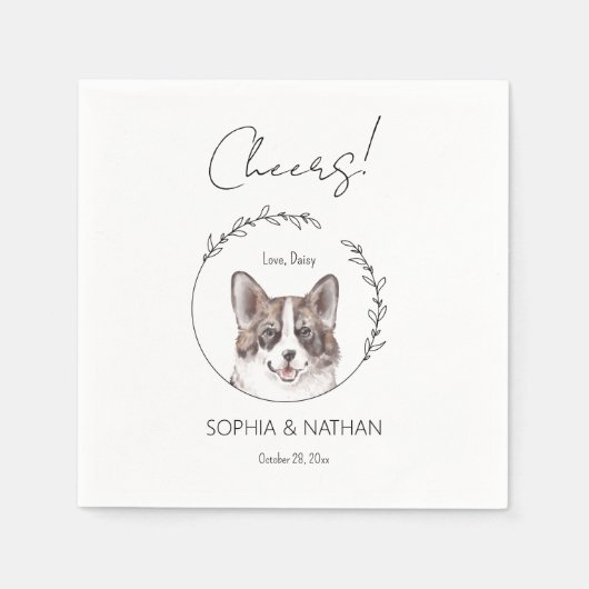 シンプルコ結婚ルギドッグ スタンダードカクテルナプキン (正面)