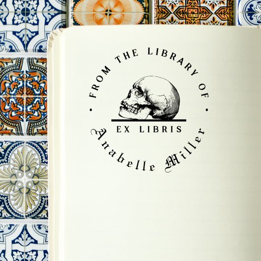 シンプルゴシックスカルヴィンテージ台本 ラバースタンプ