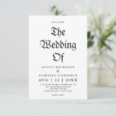 シンプルゴシック文字の書結婚跡 招待状 (スタンド正面)