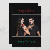 シンプルゴシック様式のメリークリスマスワンフォト シーズンカード (正面/裏面)