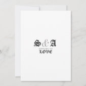 シンプルゴシッファンシーク無し愛結婚の 招待状 (裏面)