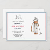 シンプルゴルフテーマPAR-T誕生日 招待状 (正面/裏面)