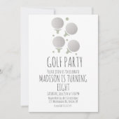 シンプルゴルフボールバースデーパーティー招待 招待状 (正面)