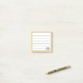 シンプルゴールデンイエローラインのロゴ ポストイット (デスク上)