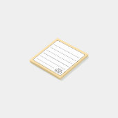 シンプルゴールデンイエローラインのロゴ ポストイット (アングル)