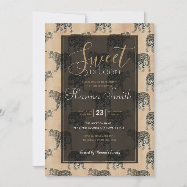 シンプルゴールデンヒョウ動物模様 (正面)