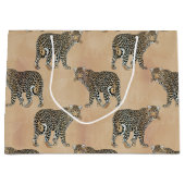 シンプルゴールデンヒョウ動物模様 ラージペーパーバッグ (正面)