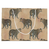 シンプルゴールデンヒョウ動物模様 ラージペーパーバッグ (裏面)