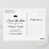 シンプルゴールドフォイルアーチ卒業式保存日 箔招待状ポストカード (裏面)