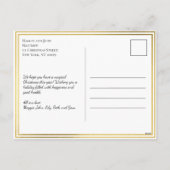 シンプルゴールドフォイルクリスマスファミリーフォトコラージュ シーズンポストカード (裏面)