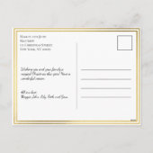 シンプルゴールドフォイルクリスマスファミリーフォト シーズンポストカード (裏面)