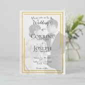 シンプルゴールドフォイルフォト結婚式招待状 箔招待状 (立ち正面)