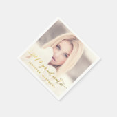 シンプルゴールドフォイル写真卒業紙ナプキンス スタンダードカクテルナプキン (角)