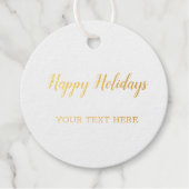 シンプルゴールドフォイル幸せ休暇ギフトモダンラベル フェイバータグ (正面)