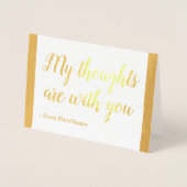 シンプルゴールドフォイル悔やみや弔慰カード 箔カード (正面)