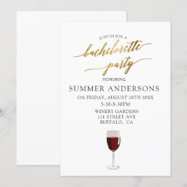 シンプルゴールドフォイル質感ワインバチェロレッテ 招待状