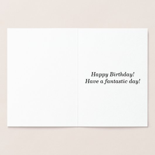 シンプルゴールドフォイル34th誕生日グリーティングカード 箔カード (内部)