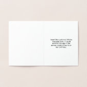 シンプルゴールドフォイル35th誕生日グリーティングカード 箔カード (内部)