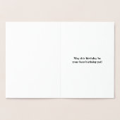 シンプルゴールドフォイル65th誕生日グリーティングカード 箔カード (内部)