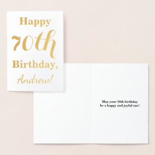 シンプルゴールドフォイル70誕生日+名前をカスタムする 箔カード