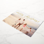 シンプルゴールドフォイルMerry Christmasフォトカード 箔シーズンカード (回転した状態)