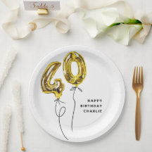 シンプルゴールド40 バルーン 40歳の誕生日パーティー