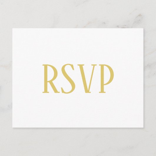 シンプルゴールド - RSVP/ディナー選択はがき ポストカード (正面)