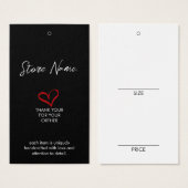 シンプルサイズ衣料ぶら下がったの表示価格ラベル (正面&裏面)