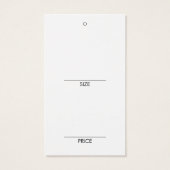シンプルサイズ衣料ぶら下がったの表示価格ラベル (裏面)