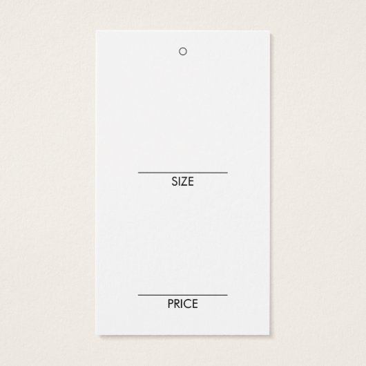 シンプルサイズ衣料ぶら下がったの表示価格ラベル (裏面)