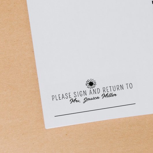 シンプルサインとリターンのカスタム先生 ラバースタンプ