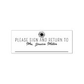 シンプルサインとリターンのカスタム先生 ラバースタンプ (インプリント)