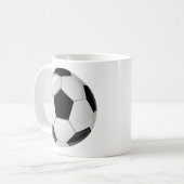 シンプルサッカーの黒白マグカップ コーヒーマグカップ (正面左)