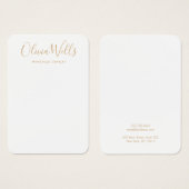 シンプルサテンモダン金ゴールドイヤリング表示カード (正面&裏面)