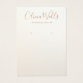 シンプルサテンモダン金ゴールドイヤリング表示カード (正面)