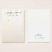 シンプルサテンモダン金ゴールドイヤリング表示カード (正面&裏面)