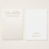 シンプルサテンモダン金ゴールドネックレスディスプレイカード (正面&裏面)