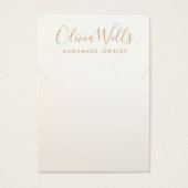 シンプルサテンモダン金ゴールドネックレスディスプレイカード (正面)