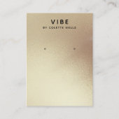 シンプルサテン金ゴールド水彩耳飾りディスプレイ 名刺 (正面)