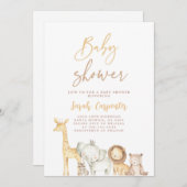 シンプルサファリエレガントベイビーシャワー招待状 招待状 (正面/裏面)