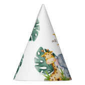 シンプルサファリジャングルモノグラム1歳 パーティーハット (左)