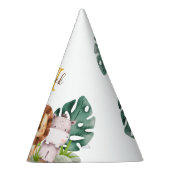 シンプルサファリジャングルモノグラム1歳 パーティーハット (右)